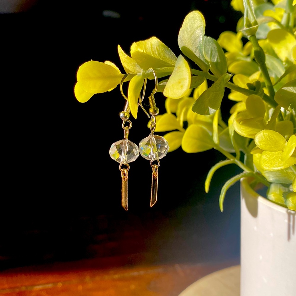 Handmade Upcycled glass crystal 925 earrings